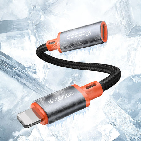 Adaptor Mcdodo OTG Adapter (CA-1440), Type-C to Lightning, 2A, 480Mbps, Audio, Aluminum Alloy, Nylon, Negru