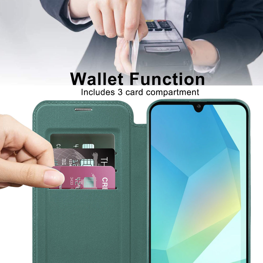 Husa de protectie Techsuit SmartMag Book compatibil cu Samsung Galaxy A17 5G / A17 4G / M17 / F17, Verde