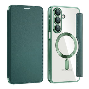 Husa de protectie Techsuit SmartMag Book compatibil cu Samsung Galaxy A17 5G / A17 4G / M17 / F17, Verde