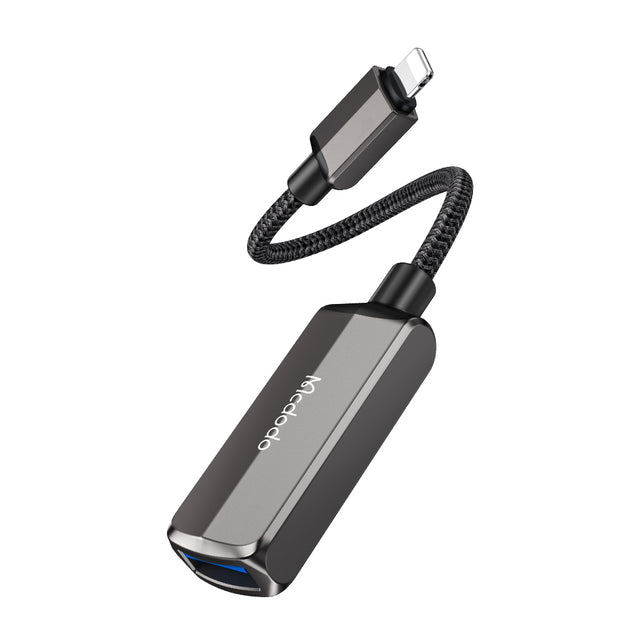 Adaptor Mcdodo OTG Adapter (CA-2690), Lightning to USB, Lightning, Aluminum Alloy, Nylon, 2.4A, Gri Inchis