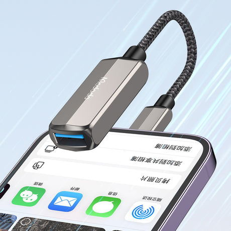 Adaptor Mcdodo OTG Adapter (CA-2690), Lightning to USB, Lightning, Aluminum Alloy, Nylon, 2.4A, Gri Inchis