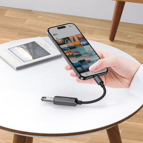Adaptor Mcdodo OTG Adapter (CA-2830), Type-C to Type-C, USB, Aluminum Alloy, Nylon, 3A. 60W, 13cm, Gri Inchis