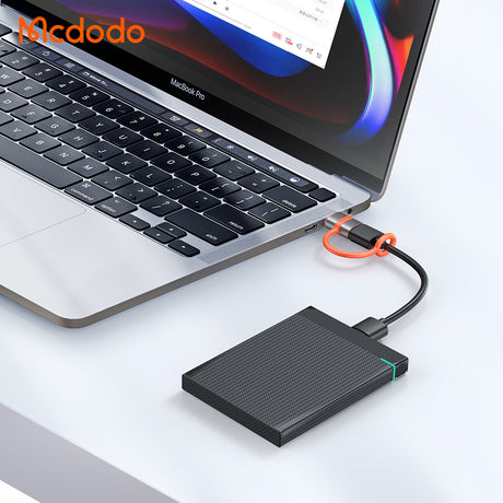 Adaptor Mcdodo Adapter (OT-3800), with Silicone Hook, Aluminium Alloy, Type-C to USB 3.0, 5Gbps, Portable Design, Plug&Play, Gri
