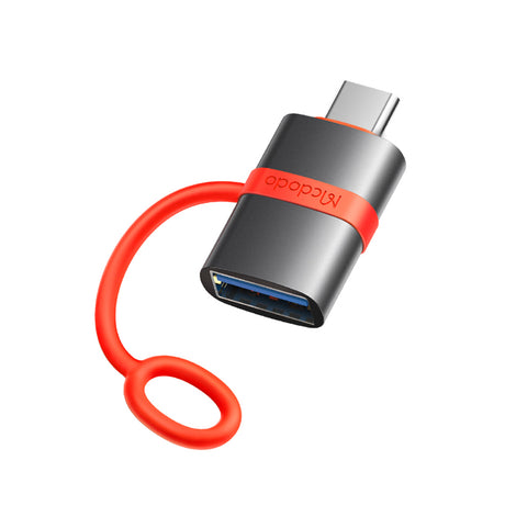Adaptor Mcdodo Adapter (OT-3810), with Silicone Hook, Aluminium Alloy, USB to Type-C, 5Gbps, Portable Design, Plug&Play, Gri