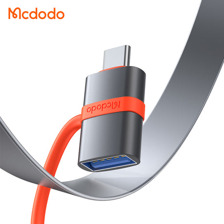 Adaptor Mcdodo Adapter (OT-3810), with Silicone Hook, Aluminium Alloy, USB to Type-C, 5Gbps, Portable Design, Plug&Play, Gri