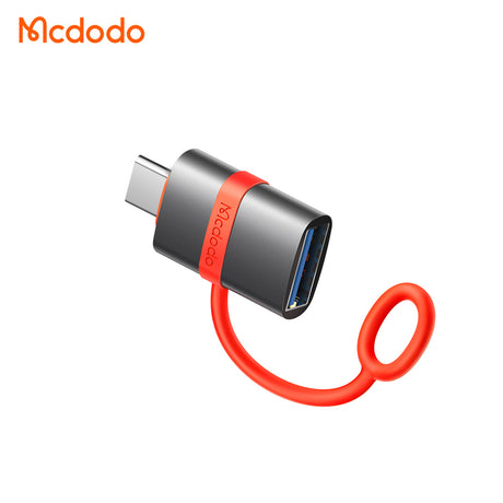 Adaptor Mcdodo Adapter (OT-3810), with Silicone Hook, Aluminium Alloy, USB to Type-C, 5Gbps, Portable Design, Plug&Play, Gri