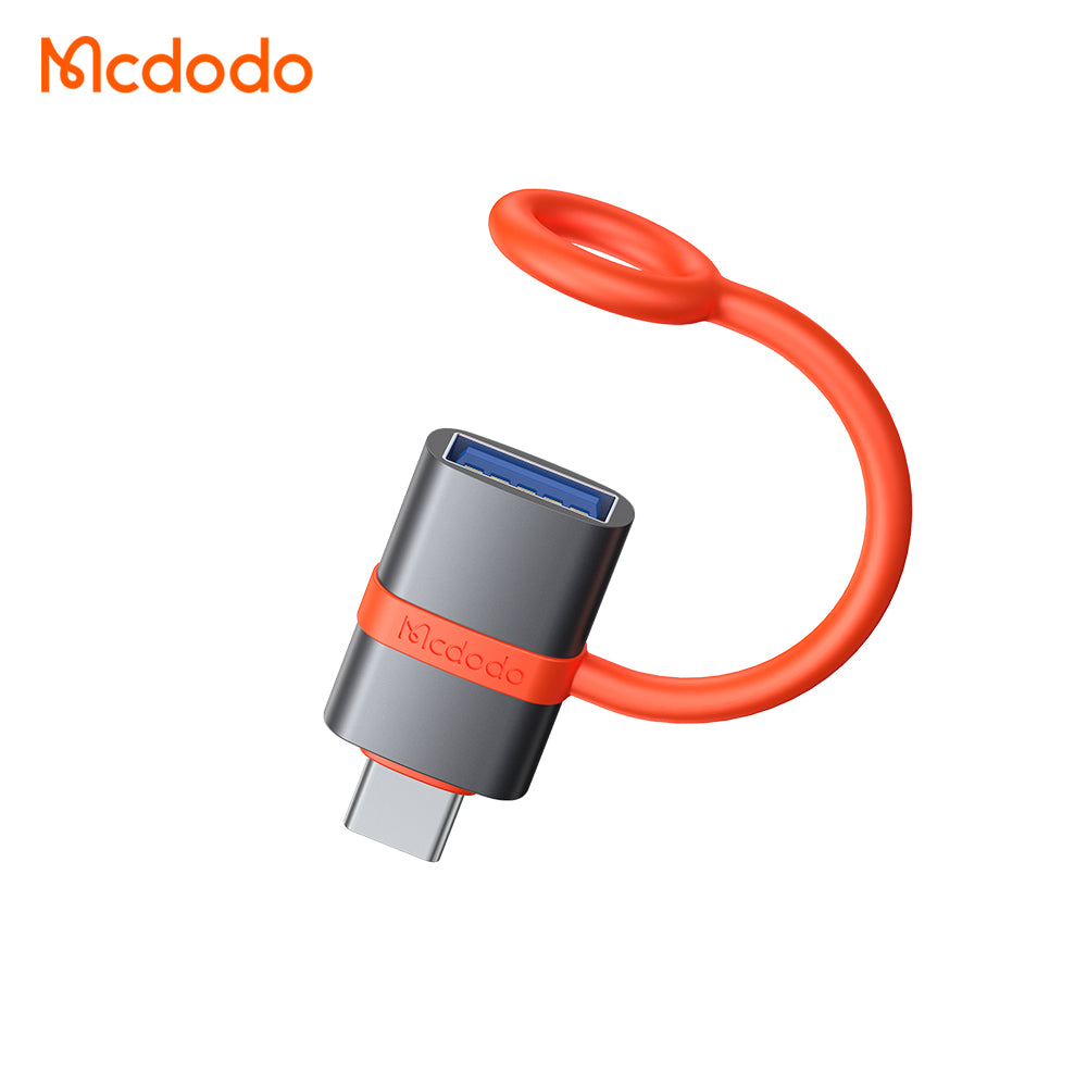 Adaptor Mcdodo Adapter (OT-3810), with Silicone Hook, Aluminium Alloy, USB to Type-C, 5Gbps, Portable Design, Plug&Play, Gri