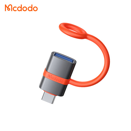 Adaptor Mcdodo Adapter (OT-3810), with Silicone Hook, Aluminium Alloy, USB to Type-C, 5Gbps, Portable Design, Plug&Play, Gri