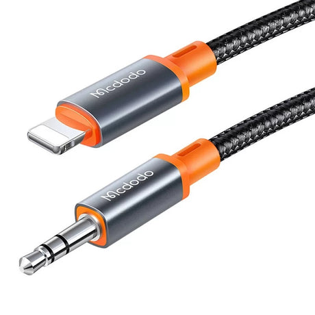 Adaptor Mcdodo Audio Cable Castle (CA-0780), Lightning to Jack 3.5mm, Nylon Braided, 1.2m, Negru
