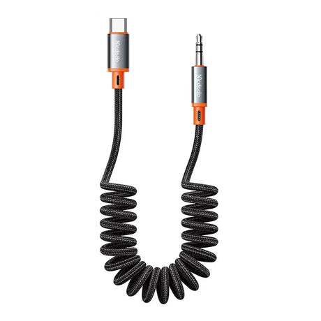Adaptor Mcdodo Audio Cable (CA-0900), Type-C to Jack 3.5mm, Coil Design, Nylon Braided, 1.8m, Negru