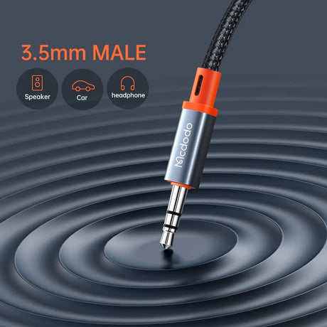 Adaptor Mcdodo Audio Cable (CA-0900), Type-C to Jack 3.5mm, Coil Design, Nylon Braided, 1.8m, Negru