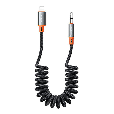 Adaptor Mcdodo Audio Cable (CA-0890), Lightning to Jack 3.5mm, Coil Design, Nylon Braided, 1.8m, Negru