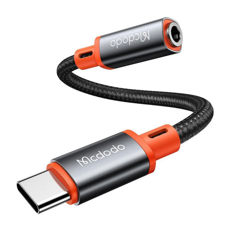 Adaptor Mcdodo Audio Adapter (CA-7561), Type-C Male to Jack 3.5mm Female, Nylon Braided, 0.11m, Negru