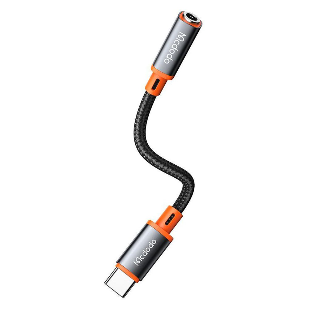 Adaptor Mcdodo Audio Adapter (CA-7561), Type-C Male to Jack 3.5mm Female, Nylon Braided, 0.11m, Negru