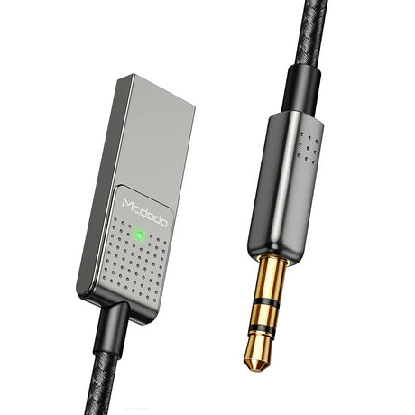 Adaptor Mcdodo Audio Cable (CA-8700), USB to DC 3.5mm, HD Stereo, Built-in Microphone, Nylon Braided, 1.7m, Negru