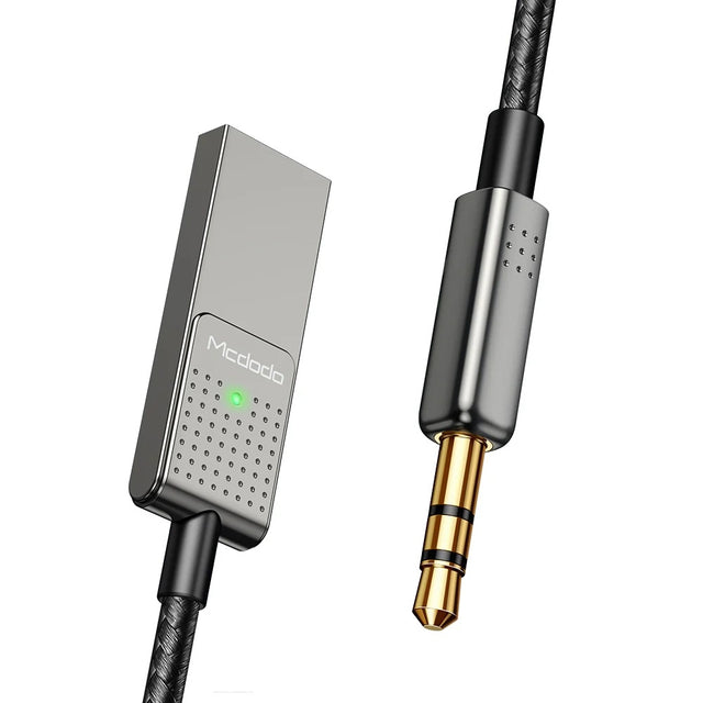 Adaptor Mcdodo Audio Cable (CA-8700), USB to DC 3.5mm, HD Stereo, Built-in Microphone, Nylon Braided, 1.7m, Negru