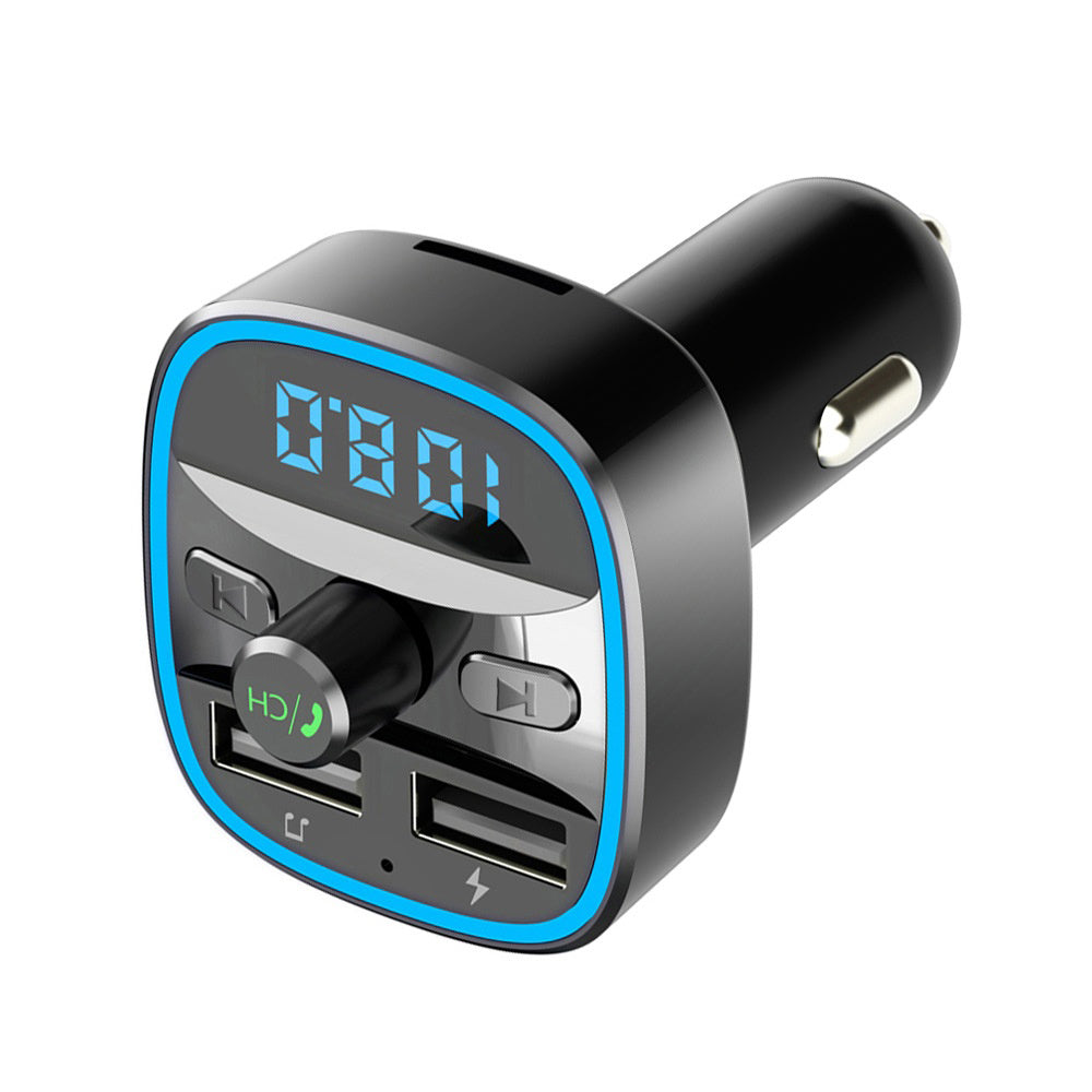 Gadget Techsuit FM Modulator JamLink (MFM2), Dual USB, SD Card, Blue Ambient Ring Light, Ultra-Compact Design, Bluetooth, Negru