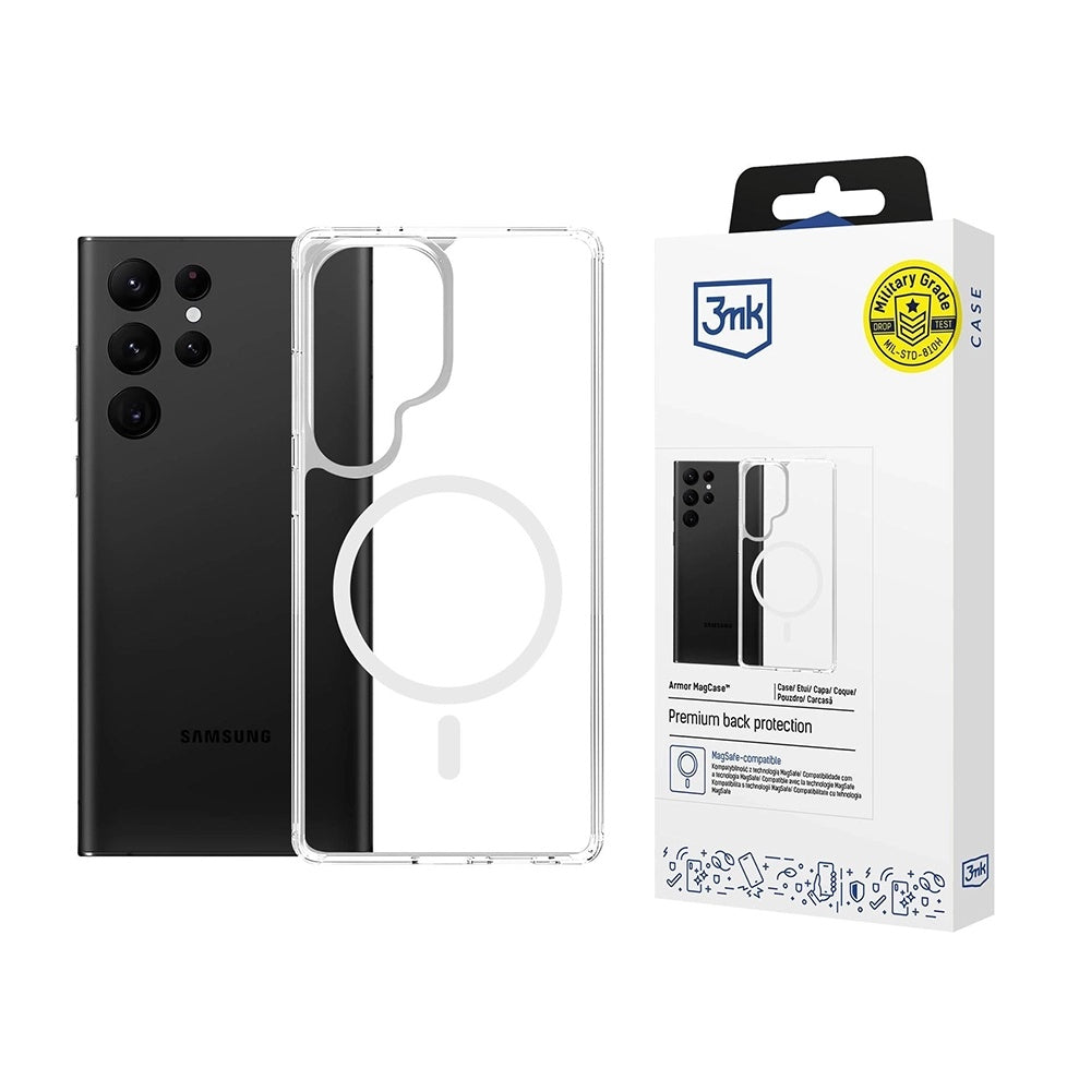 Husa de protectie 3mk Armor MagCase compatibil cu Samsung Galaxy S25 Ultra, Transparent