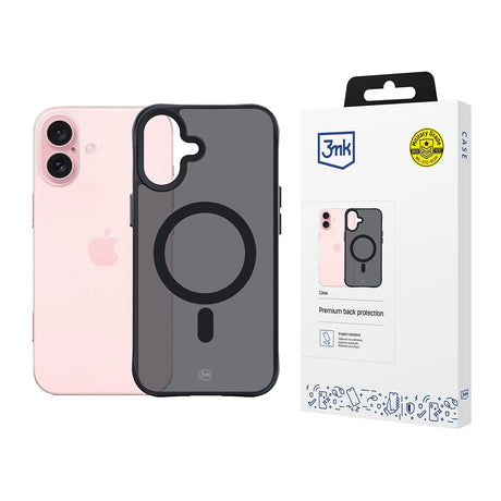 Husa de protectie 3mk Smoke MagCase compatibil cu iPhone 16, Negru
