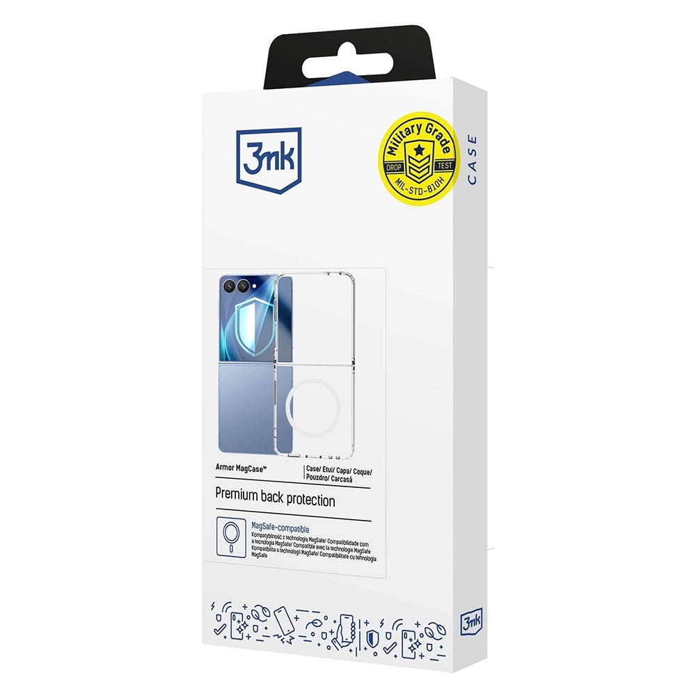 Husa de protectie 3mk Armor MagCase compatibil cu Samsung Galaxy Z Flip7, Transparent