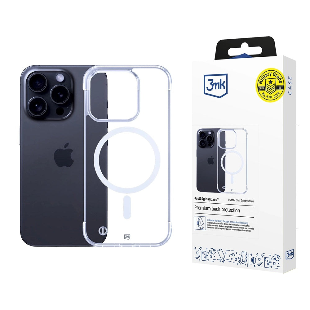 Husa de protectie 3mk Just20g MagCase compatibil cu iPhone 16 Pro, Transparent