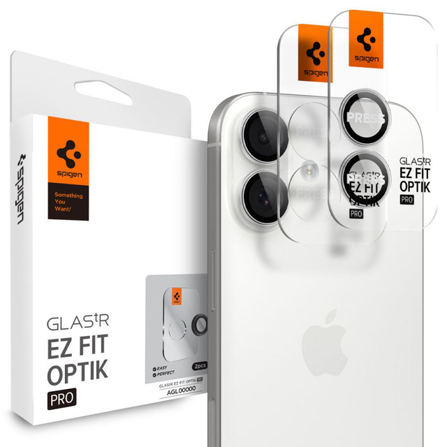 Folie de protectie Spigen (set de 2) Optik.tR EZ Fit Pro Camera Glass (AGL10126) compatibil cu iPhone 17 / iPhone 16 Plus / iPhone 16, Argintiu