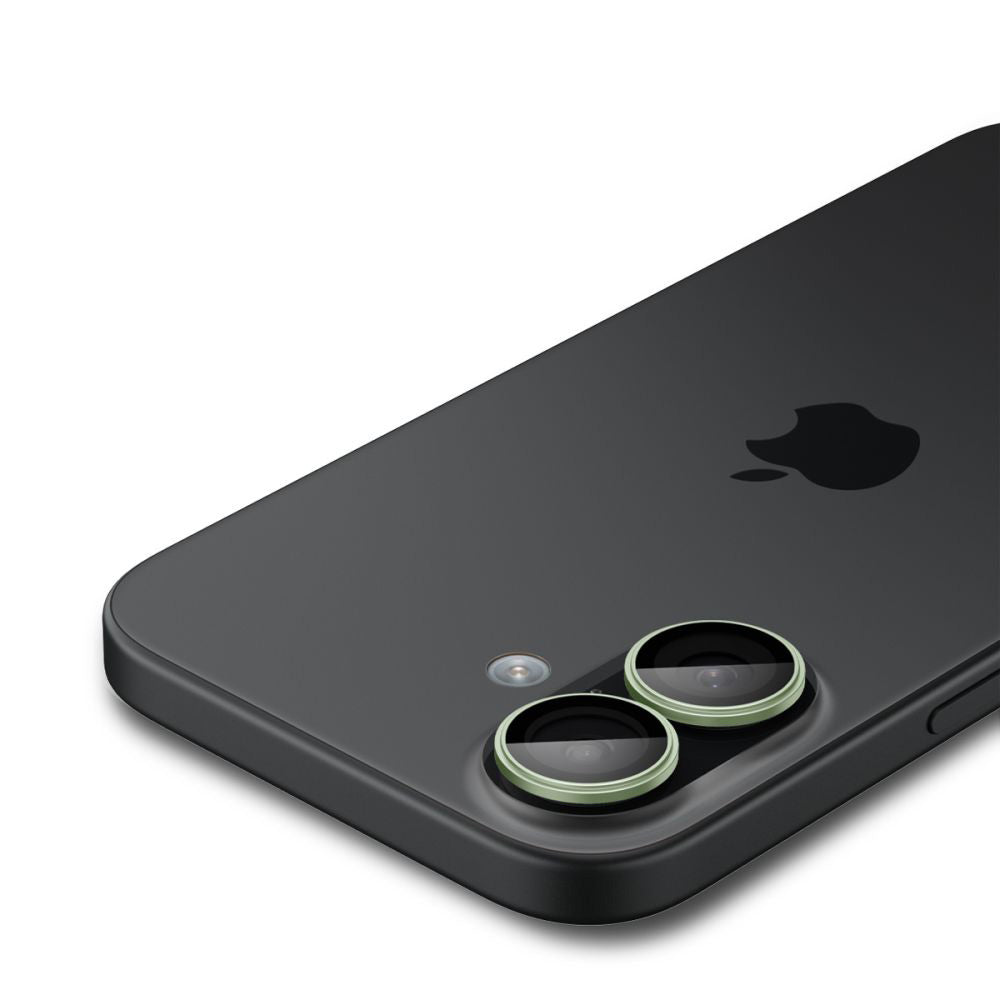 Folie de protectie Spigen (set de 2) Optik.tR EZ Fit Pro Camera Glass (AGL10128) compatibil cu iPhone 17 / iPhone 16 Plus / iPhone 16, Verde