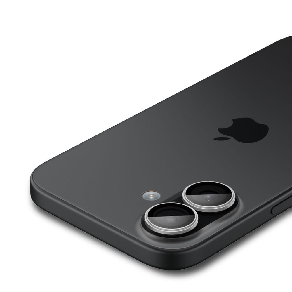 Folie de protectie Spigen (set de 2) Optik.tR EZ Fit Pro Camera Glass (AGL10126) compatibil cu iPhone 17 / iPhone 16 Plus / iPhone 16, Argintiu
