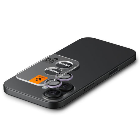 Folie de protectie Spigen (set de 2) Optik.tR EZ Fit Pro Camera Glass (AGL10127) compatibil cu iPhone 17 / iPhone 16 Plus / iPhone 16, Mov