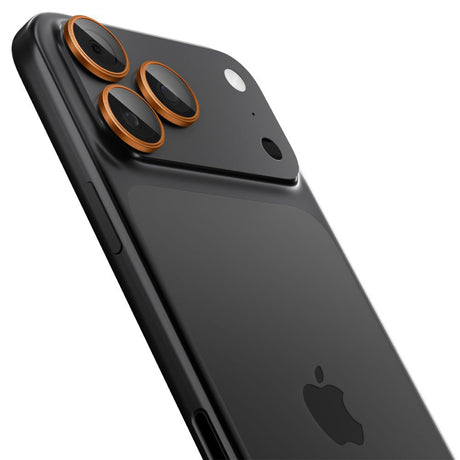 Folie Camera pentru iPhone 17 Pro Max/17 Pro/16 Pro Max/16 Pro/15 Pro Max/15 Pro/14 Pro Max/14 Pro (set 2) - Spigen Glas.tR Optik EZ Fit Pro (AGL10123) - Orange