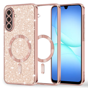 Techsuit Luxury Glitter MagSafe rózsaarany tok Samsung Galaxy A17 5G telefonhoz