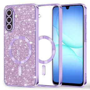 Techsuit Luxury Glitter MagSafe tok Samsung Galaxy A17 5G készülékhez, mov deschis