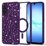 Husa de protectie Techsuit Luxury Glitter MagSafe compatibil cu Samsung Galaxy A17 5G / A17 4G / M17 / F17, Mov Inchis
