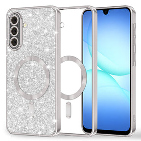 Husa de protectie Techsuit Luxury Glitter MagSafe compatibil cu Samsung Galaxy A17 5G / A17 4G / M17 / F17, Argintiu