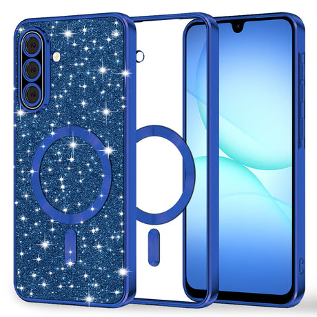 Husa de protectie Techsuit Luxury Glitter MagSafe compatibil cu Samsung Galaxy A17 5G / A17 4G / M17 / F17, Albastru Inchis