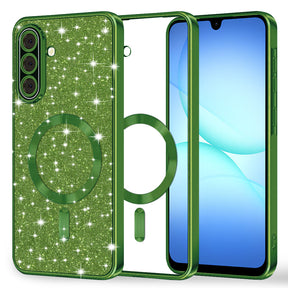 Husa de protectie Techsuit Luxury Glitter MagSafe compatibil cu Samsung Galaxy A17 5G / A17 4G / M17 / F17, Deep Green
