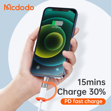 Adaptor Mcdodo Adapter (OT-0510), with Silicone Hook, Aluminium Alloy, Type-C to Lightning, 36W Portable Design, Gri