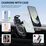 Suport Techsuit Premium with Wireless Charging ModoDock (SW1), for Air Vent, 90° Intelligent Rotation, 15W, Negru
