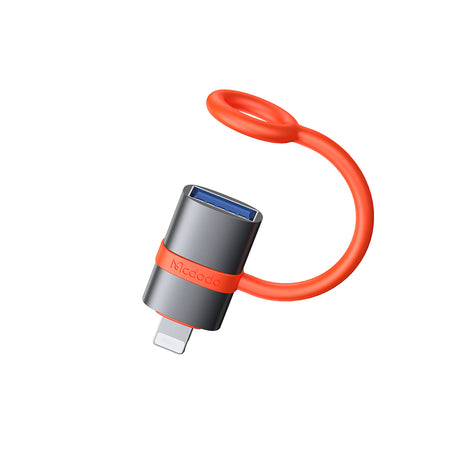 Adaptor Mcdodo Adapter (OT-2600), with Silicone Hook, Aluminium Alloy, USB to Lightning, 480Mbps, Portable Design, Gri