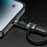 Adaptor Mcdodo Adapter Pigeon Series (OT-2610), with Silicone Hook, Aluminium Alloy, USB-C to Lightning 36W, HD LED Display, Negru