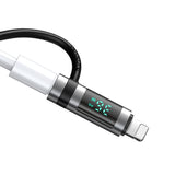 Adaptor Mcdodo Adapter Pigeon Series (OT-2610), with Silicone Hook, Aluminium Alloy, USB-C to Lightning 36W, HD LED Display, Negru