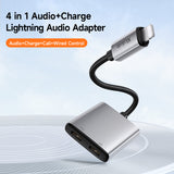 Adaptor Mcdodo Audio Adapter Wales Series (CA-5560), Lightning to 2x Lightning, Aluminum Alloy, Nylon, 5V/2A, 12.5cm, Gri