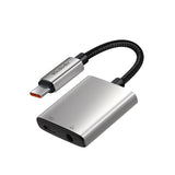 Adaptor Mcdodo Audio Adapter Wales Series (CA-5050), Type-C to Type-C, DC 3.5mm, Aluminum Alloy, Nylon, PD60W, 12.5cm, Gri