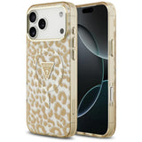 Husa de protectie Guess Leopard Glitter MagSafe compatibil cu iPhone 17 Pro Max, Maro