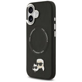Husa de protectie Karl Lagerfeld Leather K&C Pins MagSafe (KLHMP17SPSMLRKCK) compatibil cu iPhone 17, Negru