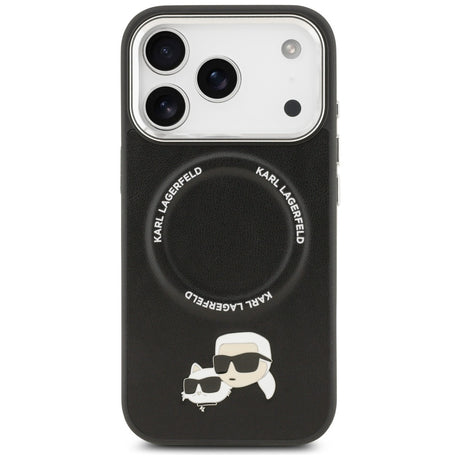 Husa de protectie Karl Lagerfeld Leather K&C Pins MagSafe (KLHMP17LPSMLRKCK) compatibil cu iPhone 17 Pro, Negru