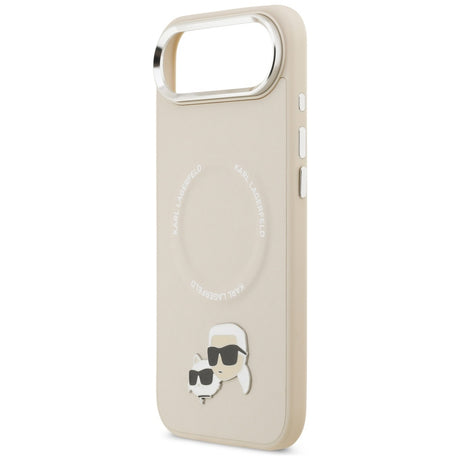 Husa de protectie Karl Lagerfeld Leather K&C Pins MagSafe (KLHMP17MPSMLRKCE) compatibil cu iPhone 17 Air, Bej
