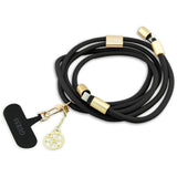 Cablu Guess CBDY 4G Charm (GUCCUCNY4GDK), USB-C to USB-C, Fast Charge, Adjustable Strap, Protective Cap, 1.5m, Negru