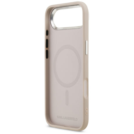 Husa de protectie Karl Lagerfeld Leather Karl & Choupette Pins MagSafe (KLHMP17MPSMLRKCP) compatibil cu iPhone 17 Air, Roz