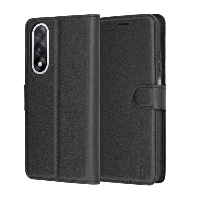 Husa de protectie Techsuit Leather Folio compatibil cu OnePlus Nord 5, Negru